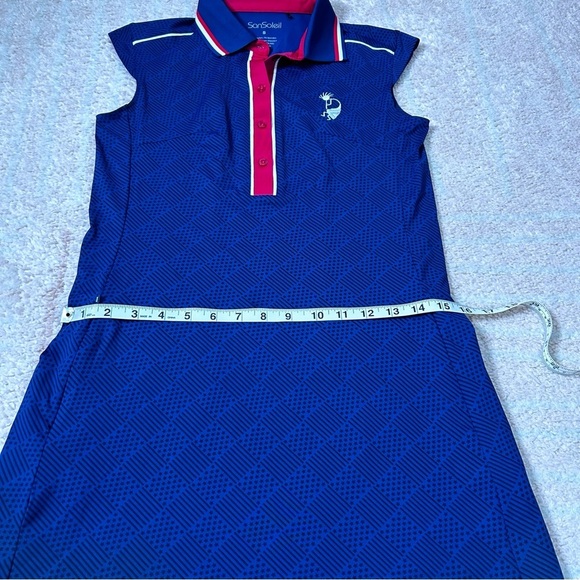 San Soleil Navy Golf Dress with Red and White Accents Size Small Stars Stripes - Picture 10 of 11